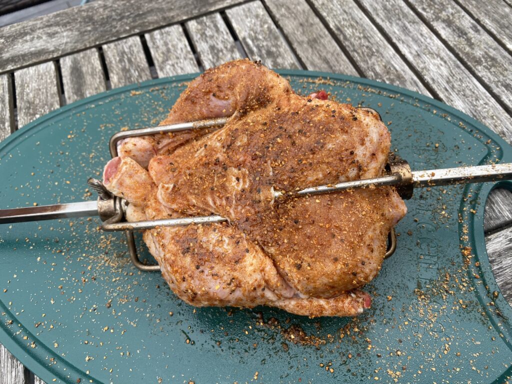 Geroosterde Kip Van Het Spit Voorbereiding