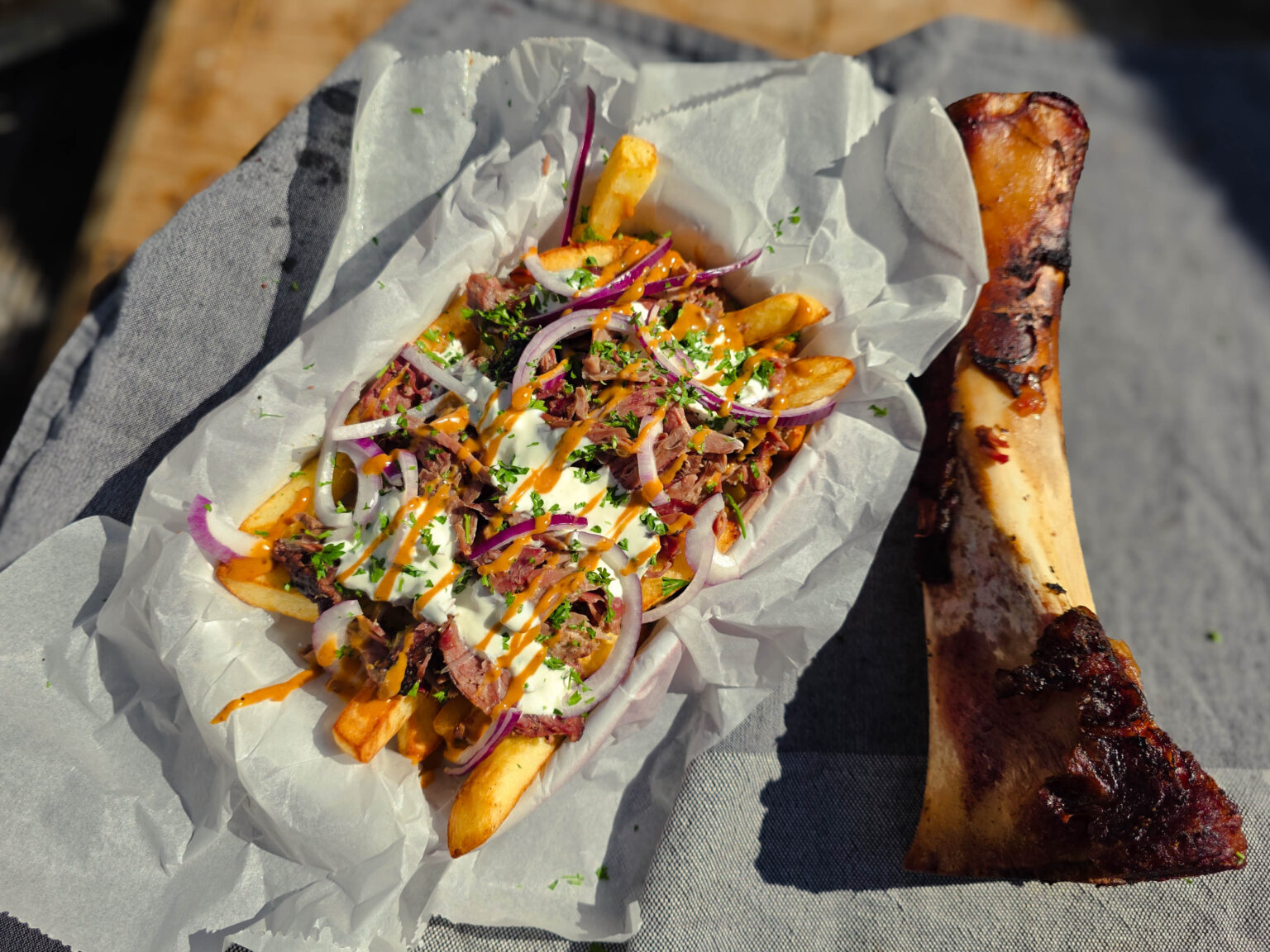 Loaded Fries met Pulled Beefhammer eindresultaat
